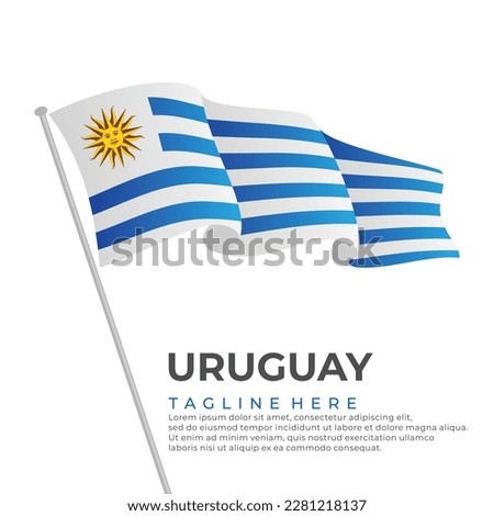 Template vector Uruguay flag modern design. Vector illustration