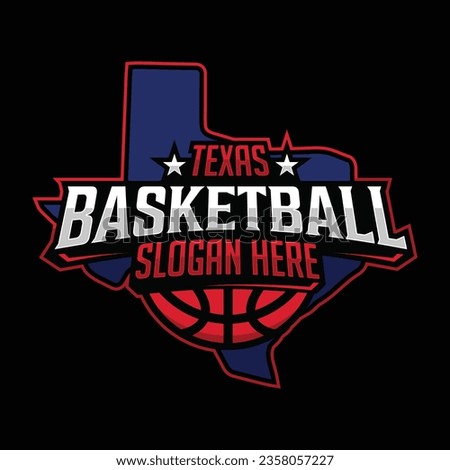 Texas Basketball team logo emblem in modern style with black background. Vector illustration