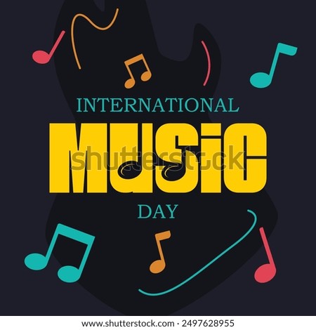 International Music Day colorful background design template. Vector illustration