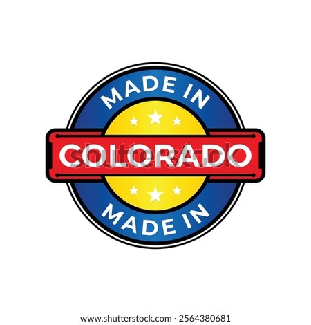 Made in Colorado label icon emblem isolated on white background. Vector quality logo emblem design element. Vector illustration