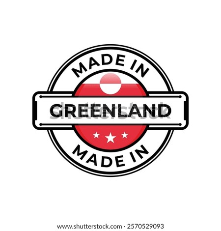 Made in Greenland label icon emblem isolated on white background. Vector quality logo emblem design element. Vector illustration