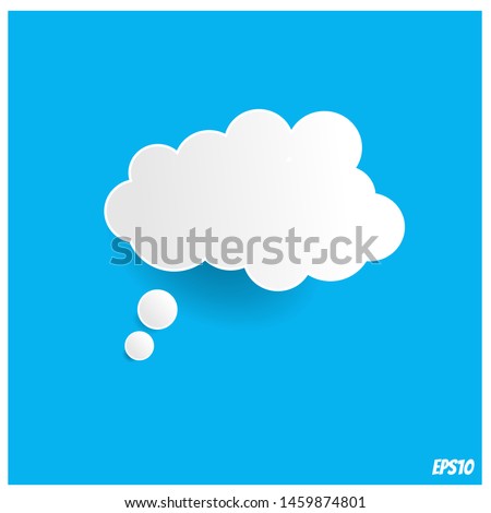 	
Bevel thought bubble on blue background.vector ilustration