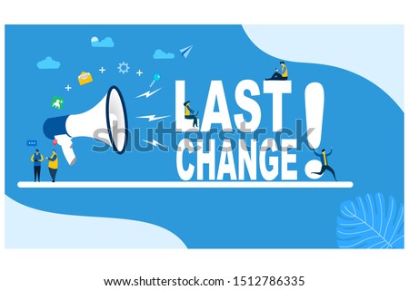 Website or landing page vector illustration of Last change Tiny People Character Concept Vector Illustration, Suitable For web landing page,Wallpaper, Background, Card, banner,Book Illustration