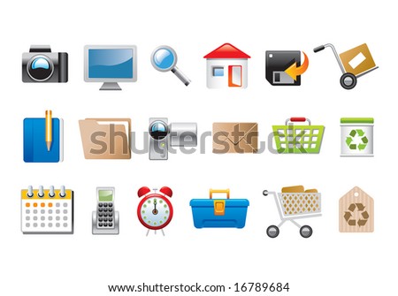 Vector illustration of a set of various icons and symbols