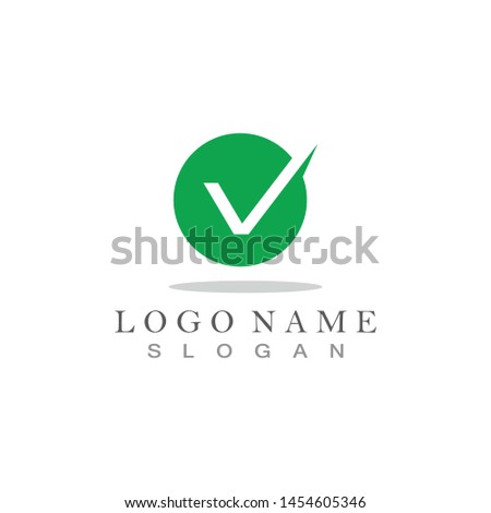 V Letter Logo Template and check mark v letter logo