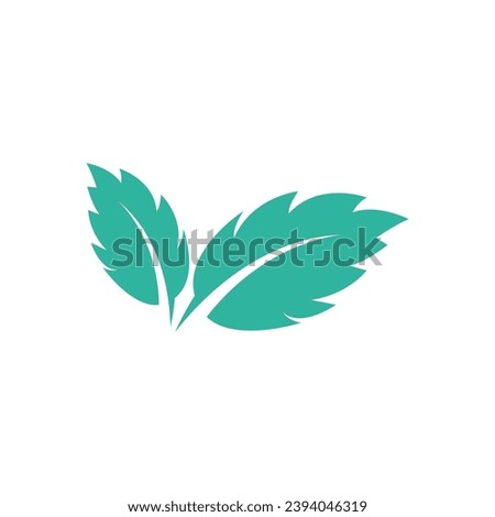 Natural leaf mint logo vector template symbol design