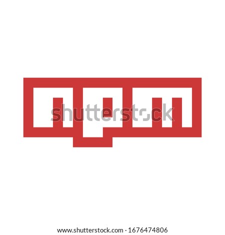 Emblem of npm. Vector logo of Node Package Manager.