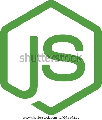 Node.js vector logo. Backend programming in JavaScript. Server development.