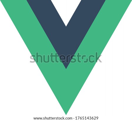Vue.js emblem double green letter V on white background