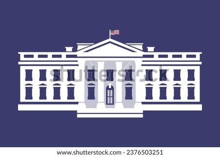 American White House Vector Ilustration, Residence Of The President Of The Usa