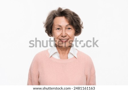 Similar – Image, Stock Photo Headshot of lovely European lady