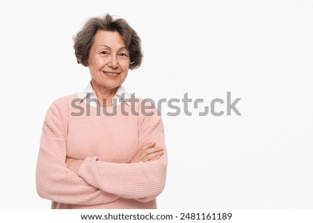 Similar – Image, Stock Photo Headshot of lovely European lady