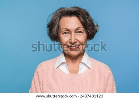 Similar – Image, Stock Photo Middle age woman alone in nature in a cold autumn day