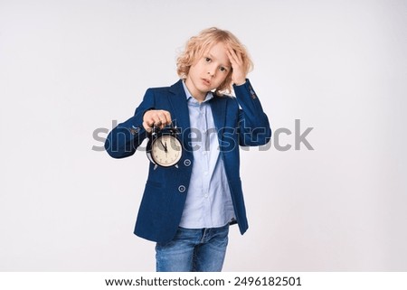 Similar – Image, Stock Photo angry kid wearing medical mask