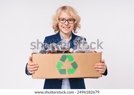 Similar – Image, Stock Photo Empty plastic bottles collected to recycling