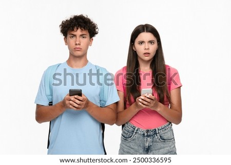Image, Stock Photo sad, sad, writing on a bridge strut. In the blurred background a river