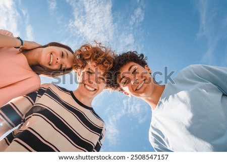 Similar – Image, Stock Photo Low angle view of rows of neoclassical balconies on the facade of a residential building