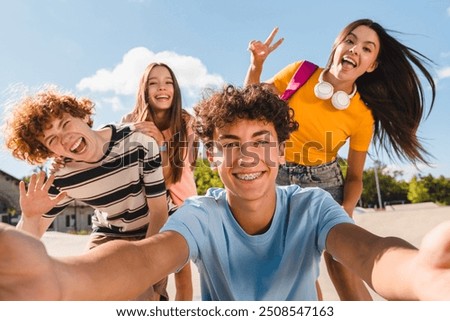 Similar – Image, Stock Photo Boy on the street somewhere in the south