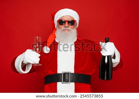 Similar – Foto Bild Älterer Mann öffnet Champagnerflasche während der Weihnachtsfeier zu Hause