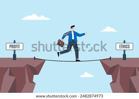 Similar – Image, Stock Photo Walking a tightrope