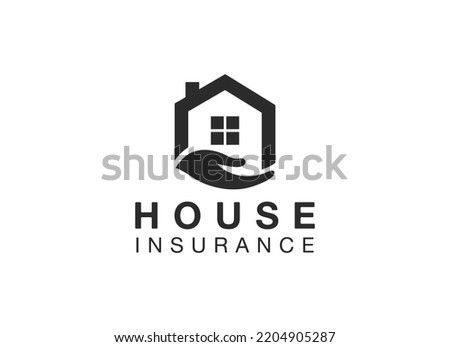 Minimalist house insurance logo. Financial prospect logo design template.