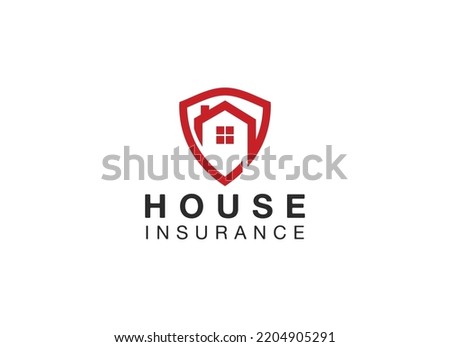 Minimalist house insurance logo. Financial prospect logo design template.