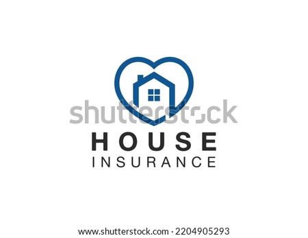 Minimalist house insurance logo. Financial prospect logo design template.