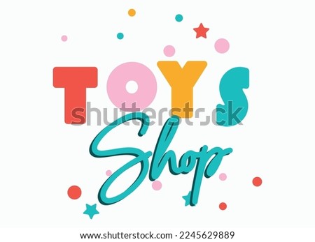Toys shop creative logo design template. 