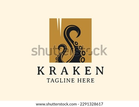 Kraken octopus logo vector design.