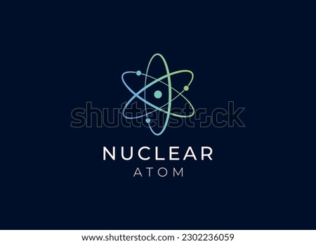 nuclear or atom logo design. Nuclear logo