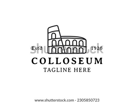 Vector logo of the city of Rome, Italy. Colosseum logo design vector illustration