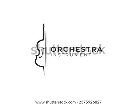 Violin viola orchestra logo design.