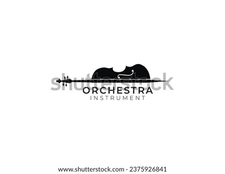 Violin viola orchestra logo design.
