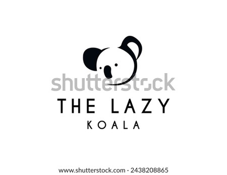 Cute lazy koala logo design icon. Koala Logo Design