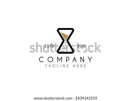 hourglass logo vector illustration design, simple logo for branding, company, store , business