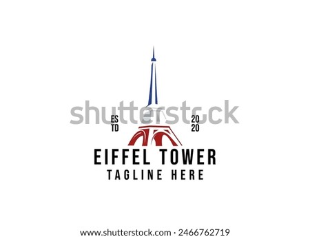 Eiffel tower in paris logo design. Paris and eiffel tower logo