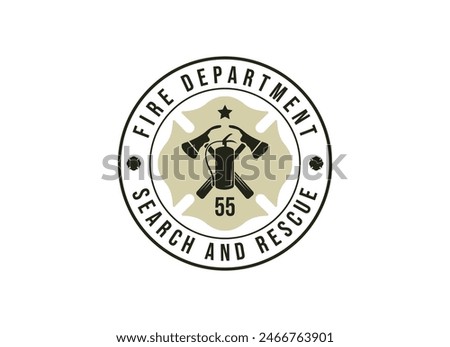 Fire department logos, modern and vintage style logo