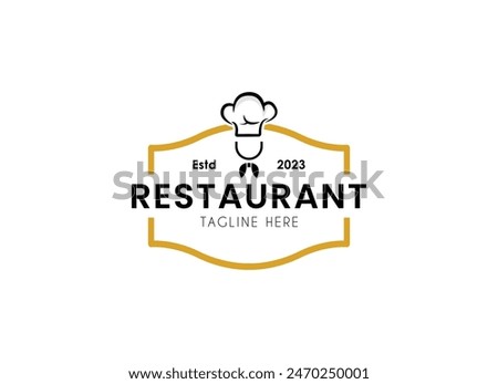 Chef and restaurant badge label logo design template.