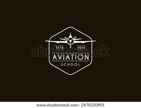 	
School Aviation Logo Design Template Illustration