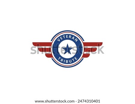 American USA military veteran tribute logo design