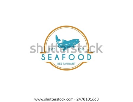 Fish seafood restaurant logo design. Fresh fish logo design