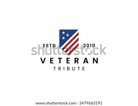 American USA military veteran tribute logo design