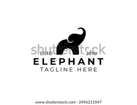 African Elephant element. Silhouette of elephant logo design