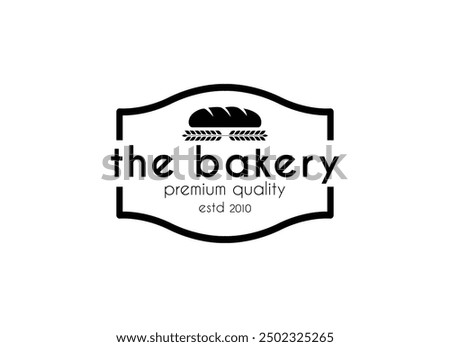 Bakery and cake coffee shop logo design vector illustration. Cake Pastry Simple Homemade Badge Template	