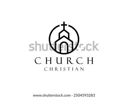 Church religious christian logo design. Church Logo Design Vector Illustration