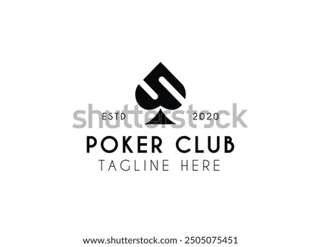 Poker club logo design vector illustration. The king of poker club logo design