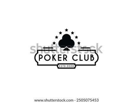 Poker club logo design vector illustration. The king of poker club logo design