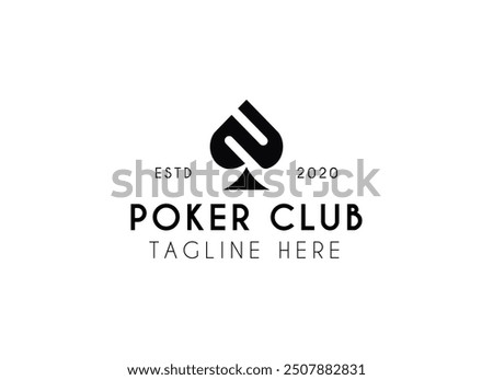 Poker club logo design vector. The king of poker club logo design