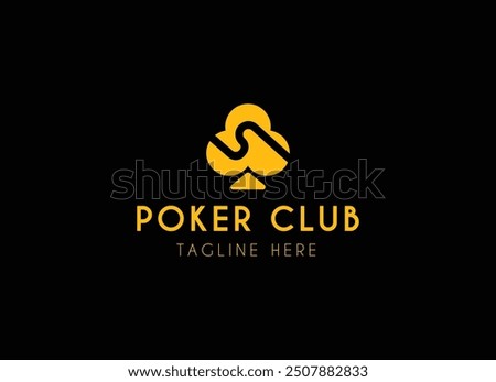 Poker club logo design vector. The king of poker club logo design