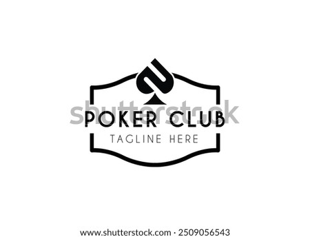 Poker club logo design vector. The king of poker club logo design